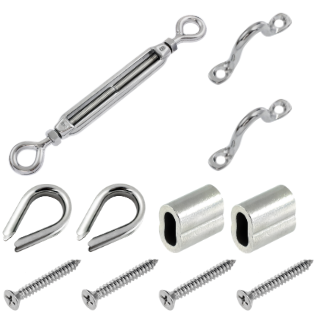 Electropolished Eye/Eye Turnbuckle Stainless 316 Wire Balustrade Kit