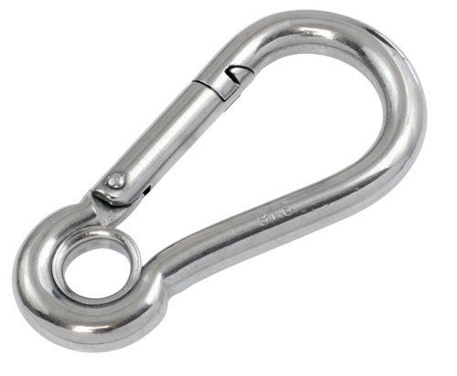 Snap Spring Hook with Eye 8mm 316 stainless steel marine grade