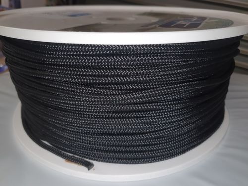 5mm Roll of 200m Black Rope Polyester Leech cord high strength good UV resistance