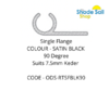 90° Rope Track - Single Flange - SATIN BLACK - 90°