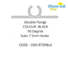 90°  Rope Track - Double Flange - SATIN BLACK Finish - 90 degree