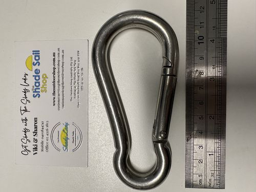 Snap Spring Hook 11mm 316 stainless steel marine grade overall 120mm