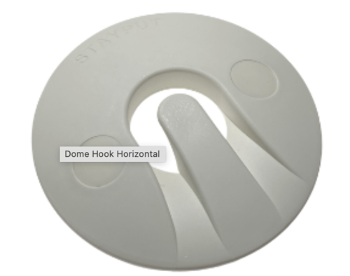 Stayput Dome Hook 60mm Horizontal Black and White