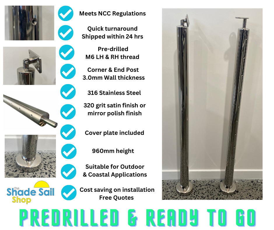 balustrade_post_pre_drilled_M6_ready_to_go_in_stock