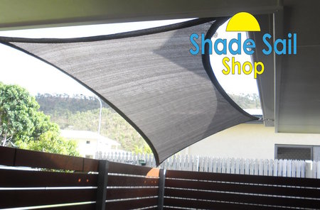 Our 1.2 m x 2.3 m shade sails are great to use in small areas, as shown in this photo. Colour is Dark Grey\\n\\n21/10/2014 9:10 PM