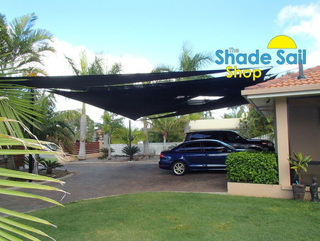 One of our most adventurous DIY installation was from Barry. He has used a few of our 8x9x12.04m right angle triangle shade sails overlapping each other which looks great and as he had such a big area to work he has achieve this well.\\n\\n6/11/2015 8:20 PM