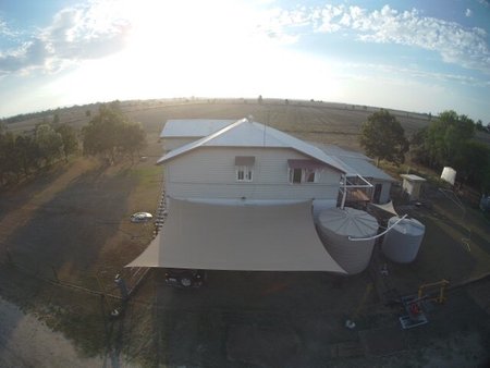 Love these shots from our customer in Biloela in QLD. Pic of our 7x9m sand shade sail.\\n\\n30/10/2018 2:14 PM