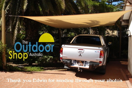 Edwin has used his shade sail to protect his car. Shade sails are great for area's where leaves drop and birds make a mess.\\n\\n4/06/2014 7:12 PM