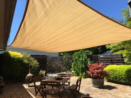 Thanks Elizabeth for sending in your photo, installed is a 3x7m shade lady sand shade sail.\\n\\n7/02/2017 3:19 PM