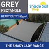 4 m x 5 m Rectangle GREY 95% UV Block The Shady Lady Range Shade Sail