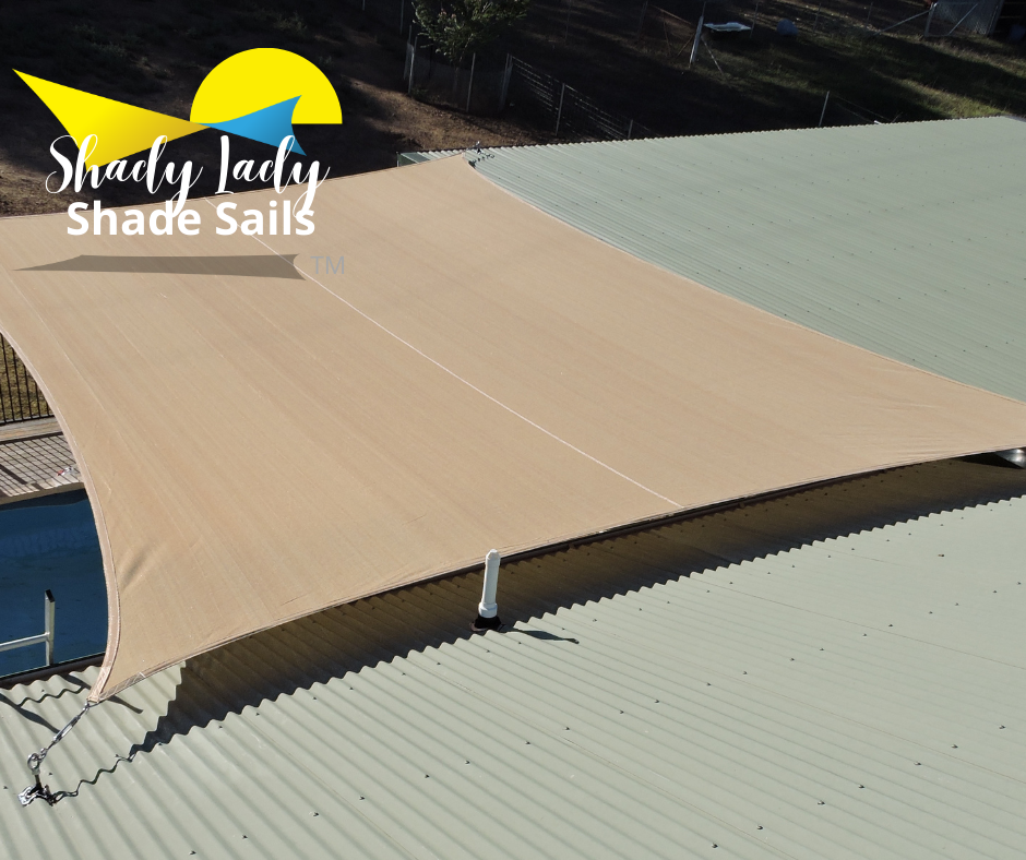 4 m x 6 m Rectangle SAND 95% UV Block The Shady Lady Shade Sail
