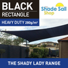 3 m x 4 m Rectangle BLACK 95% UV The Shady Lady Shade Sail Range