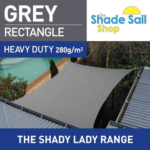 2.5 m x 3 m Rectangle GREY Shade Sail The Shady Lady Range