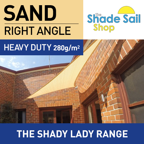 3 x 3 x 4.24m Right Angle SAND The Shady Lady Shade Sail Range