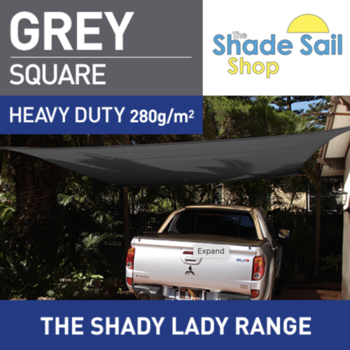 2 m x 2 m Square GREY The Shady Lady Range