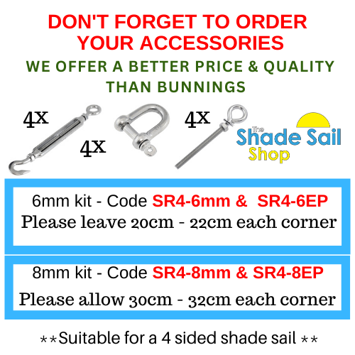 3 m x 3 m Square GREY The Shady Lady Range