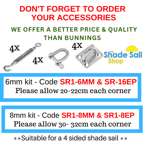 3 m x 3 m Square GREY The Shady Lady Range