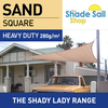 3.6 m x 3.6 m Square SAND The Shady Lady Shade Sail  Range