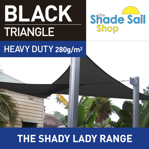 6.5 x 6.5 x 6.5 m Triangle BLACK The Shady Lady Range
