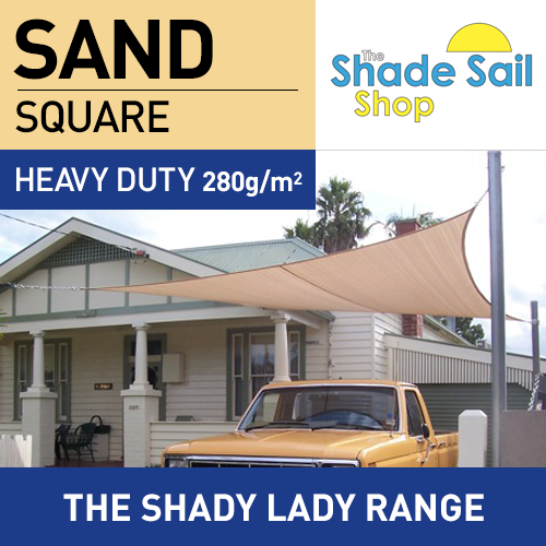 5.5 m x 5.5 m Square SAND The Shady Lady Shade Sail Range