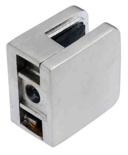 Glass Clamp Flat - Small Square Satin Finish suits 6-10mm