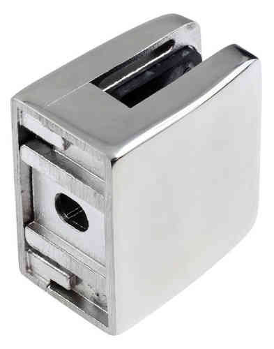 Glass Clamp Flat - Large Mirror Polish Square shape suits 8 - 12mm Glass