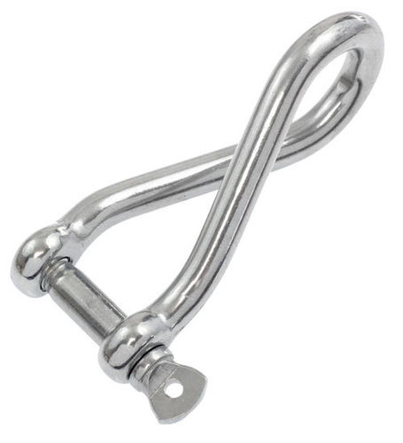 Dee shackle 10mm Electropolished twisted long stainless steel