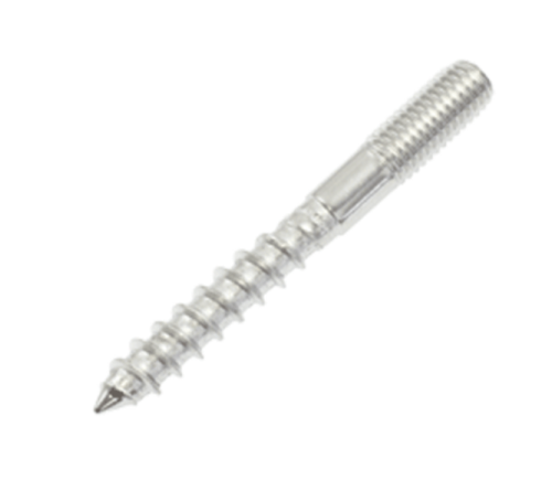 M8 8x34mm 70mm OAL Dual Thread Coach Screw 304 Stainless Steel
