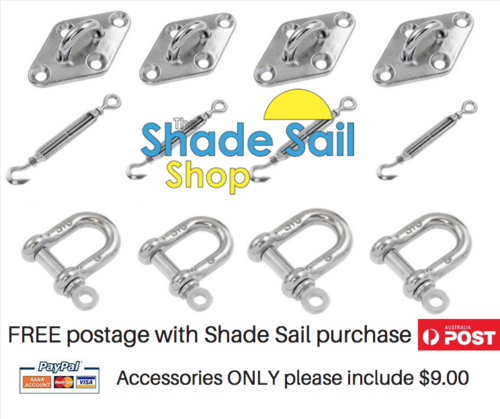 Square / Rectangle Shade Sail Installation Kit 8mm DIY shade sail