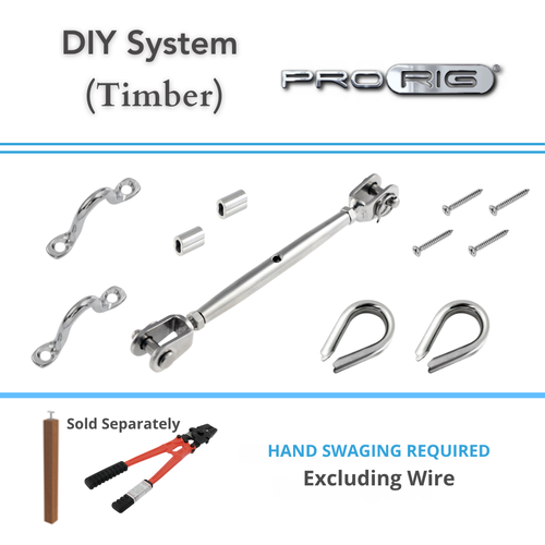Totat DIY Matte Finished Rigging Screw 316 Wire Balustrade Metal Timber