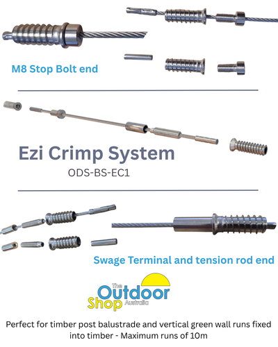 Ezi-Crimp DIY Wire Balustrade System (Timber) wire cable