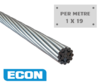Econ - 3.2mm 1x19 Non Flexible (Per Metre) 316 Stainless Steel  Korean Made
