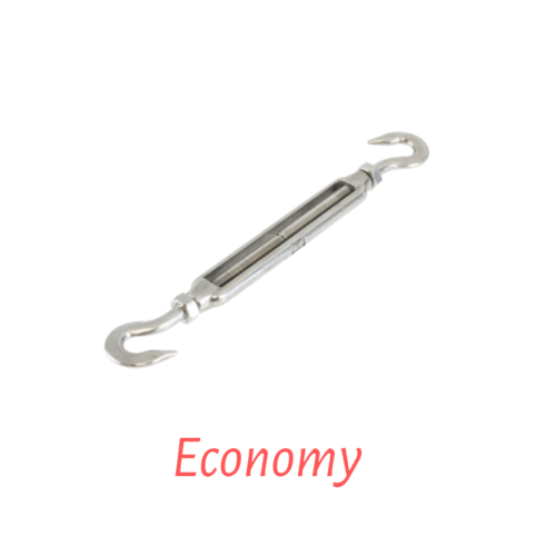 Turnbuckle 6mm Hook Hook stainless steel marine grade 316 (Economy Range)