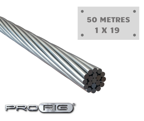 Wire Rope ProRig - 3.2mm (1 x 19) Stainless steel 50 metres