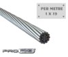 Wire Rope ProRig - 12.0mm (1 x 19) Stainless steel - Per Metre