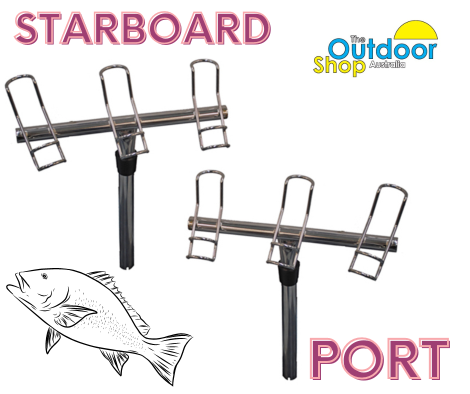 3-Way Fishing Rod holder - Port - 316 Stainless Steel Boating 3-Way Fishing Rod holder - Port - 316 Stainless Steel Boating