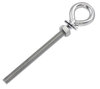 Eye Bolt with Nut & 2 Washers 8mm M8 - 130mm thread, overall 165mm