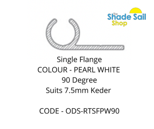 Rope Track - Single Flange - PEARL WHITE - 90°
