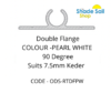 90° Rope Track - Double Flange - PEARL WHITE - 90 degree