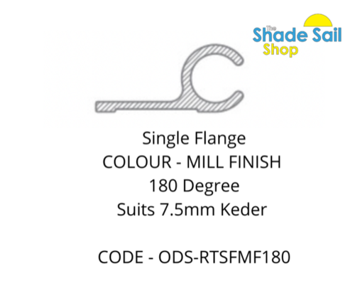 Rope Track - Single Flange - Mill Finish  - 180 degree