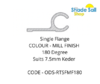 180° Rope Track - Single Flange - MILL FINISH - 180 degree
