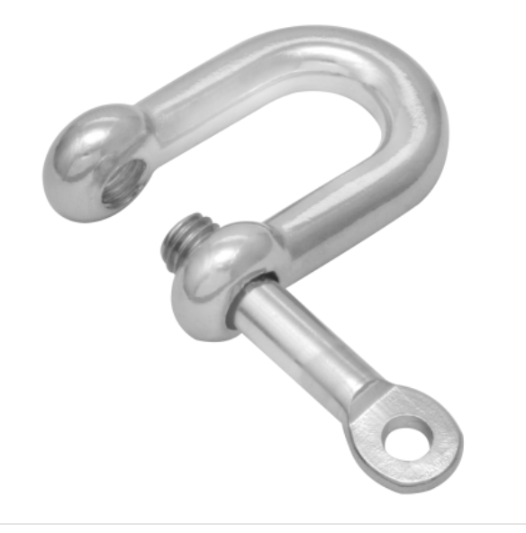 Dee shackles with Locking Captive Pin 8mm 316 Marine Grade