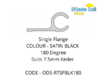 180° Rope Track - Single Flange - SATIN BLACK Finish - 180 degree