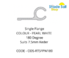 180° Rope Track - Single Flange - PEARL WHITE Finish - 180 degree