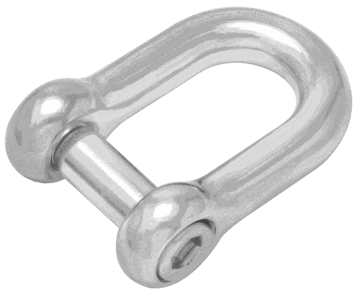 Dee Shackle with Hexagonal Sink Pin 12mm Stainless Steel Marine Grade 316