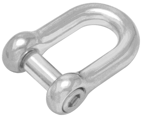 Dee Shackle with Hexagonal Sink Pin 12mm Stainless Steel Marine Grade 316