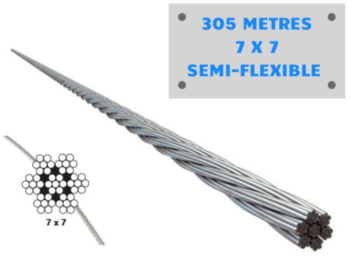 Wire Rope Clearance - 8mm (7 x 7) Stainless steel - 305 Metre Semi Flexible