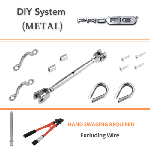 Electropolished Jaw/Jaw Rigging Screw Stainless 316 Wire Balustrade Kit Metal
