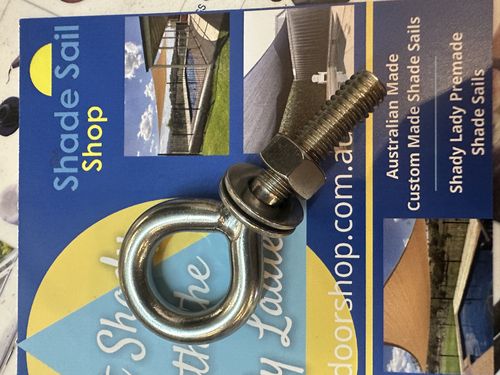 Eye Bolt with Nut & 2 Washers 8mm M8 - 35mm thread, overall 74mm BL 1800