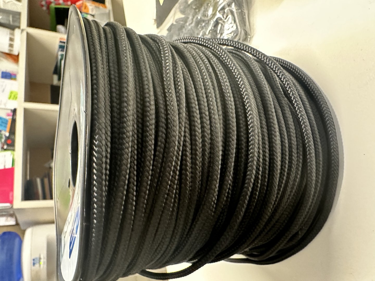 4mm Roll of 100m Black Rope Polyester Leech cord high strength good UV resistance